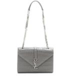 Burberry Classic Monogram Medium Embossed Leather Shoulder Bag