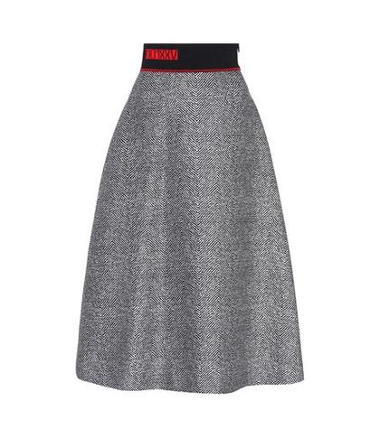 Fendi Knitted Wool And Silk Skirt
