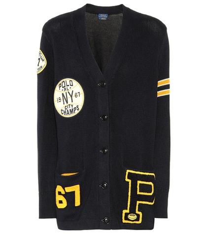 Saint Laurent Cotton Cardigan With Appliqués