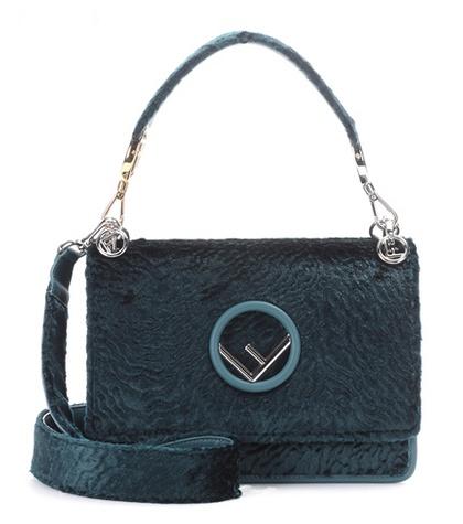 Fendi Kan I F Velvet Shoulder Bag