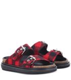 Prada Ledkin Plaid Wool Slides