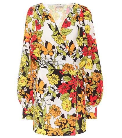 Attico Floral-printed Crêpe Minidress