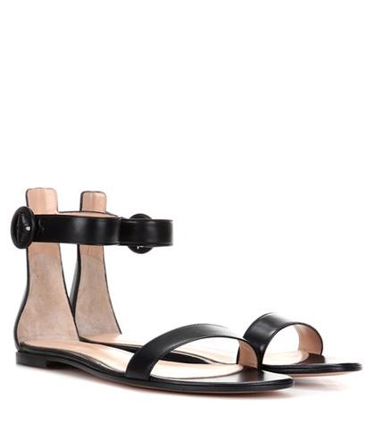 Gianvito Rossi Portofino Flat Leather Sandals