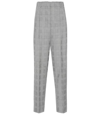 Givenchy Plaid High-rise Straight Wool Pants
