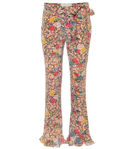 Helmut Lang Mid-rise Flared Printed Silk Pants