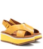 Clergerie Anae Platform Leather Sandals