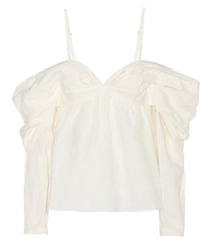 J.w.anderson Linen Off-the-shoulder Top