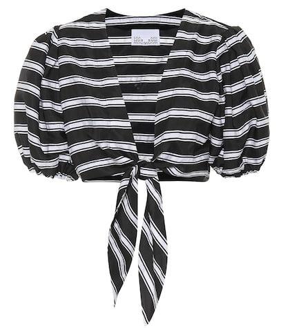 Lisa Marie Fernandez Striped Linen-blend Cropped Blouse