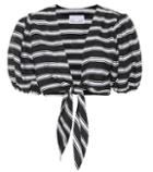 Lisa Marie Fernandez Striped Linen-blend Cropped Blouse