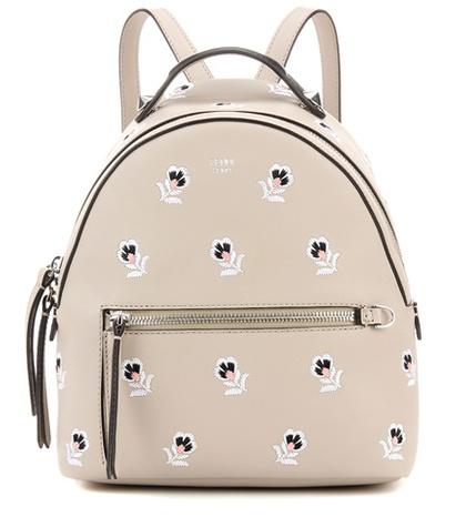 Fendi Embroidered Leather Backpack