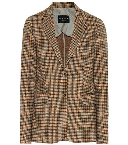 Etro Houndstooth Wool-blend Blazer