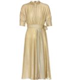 Valentino Lamé Silk Blend Velvet Dress