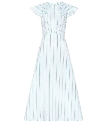 Calvin Klein 205w39nyc Striped Cotton And Silk Dress