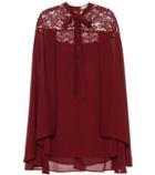 Gucci Silk-blend Blouse With Lace