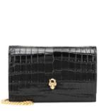 Alexander Mcqueen Skull Mini Croc-effect Shoulder Bag