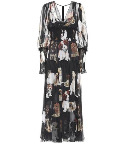 Jardin Des Orangers Printed Silk Dress