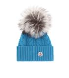 Jimmy Choo Fur-trimmed Wool-blend Beanie