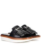 Tod's Double T Leather Slides