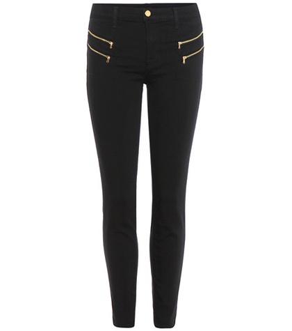 J Brand Carina Mid-rise Moto Skinny Jeans
