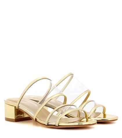 Maryam Nassir Zadeh Martina Slide Metallic Slip-on Sandals