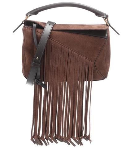 Loewe Puzzle Small Suede Shoulder Bag
