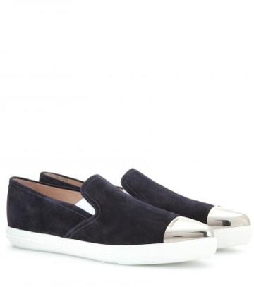 Miu Miu Suede Slip-on Sneakers