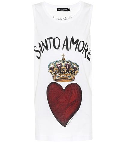 Dolce & Gabbana Santo Amore Cotton Tank Top