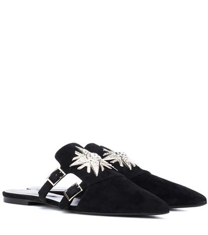 Yeezy Sin Star Strass Suede Slippers