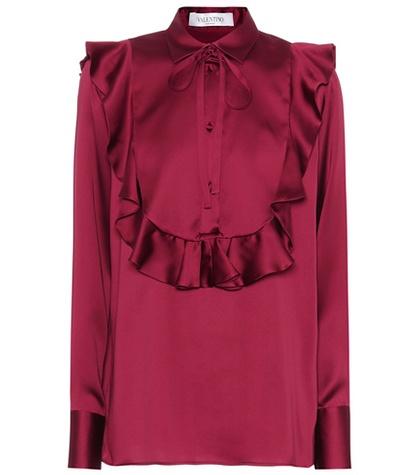 Joseph Flounced Silk Blouse