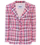 T By Alexander Wang Checked Tweed Blazer