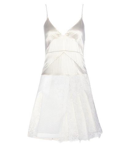 Burberry Silk Satin And Cotton-blend Lace Minidress