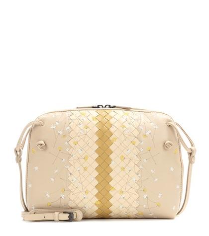 Bottega Veneta Intrecciato Embroidered Leather Shoulder Bag