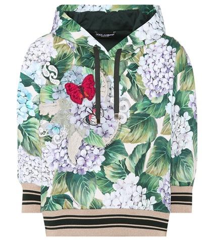 Dolce & Gabbana Floral-printed Cotton-blend Hoodie