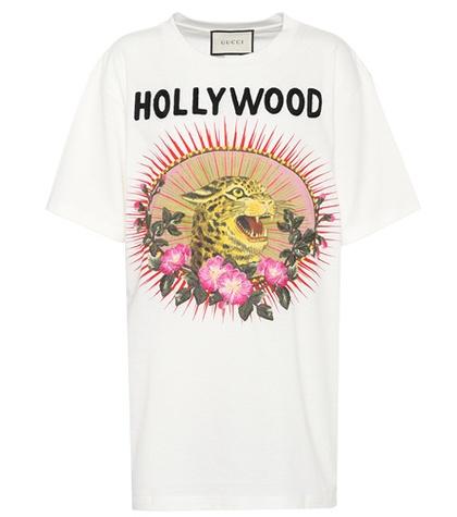 Miu Miu Printed And Embroidered Cotton T-shirt