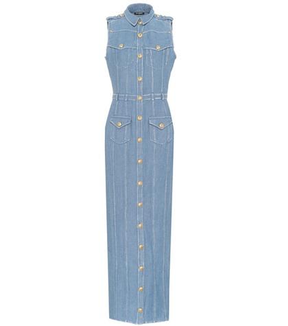 Balmain Cotton And Linen Maxi Dress