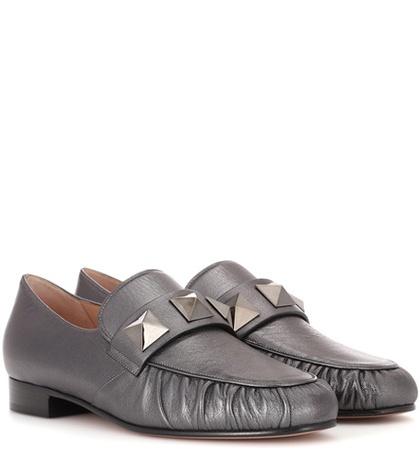 Mcq Alexander Mcqueen Valentino Garavani Metallic Leather Loafers