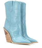 Fendi Embossed Leather Cowboy Boots