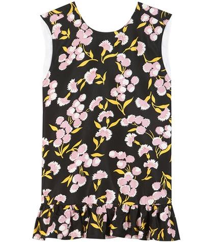 Marni Printed Cotton And Silk Peplum Top