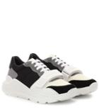 Burberry Suede, Neoprene And Leather Sneakers