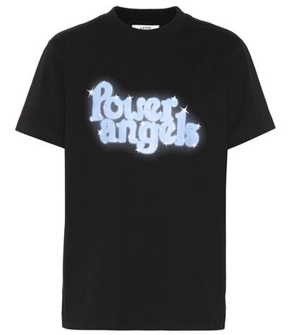 Ganni Johnson Printed Cotton T-shirt