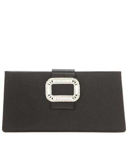 Roger Vivier Pilgrim Embellished Satin Clutch