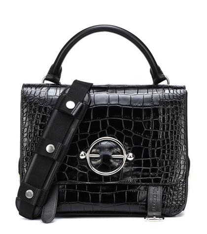 Jw Anderson Disc Satchel Embossed Leather Shoulder Bag