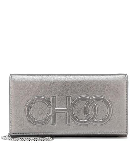 Jimmy Choo Santini Metallic Leather Clutch