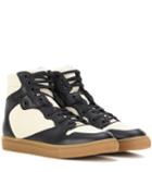Balenciaga Leather And Fabric High-top Sneakers