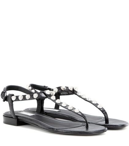 Balenciaga Arena Giant Stud Leather Sandals