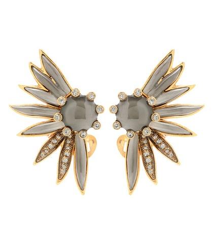 Self-portrait Crystal-embellished Clip-on Earrings