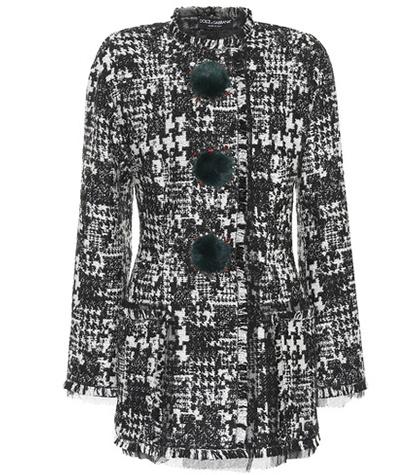 Dolce & Gabbana Fur-trimmed Tweed Jacket
