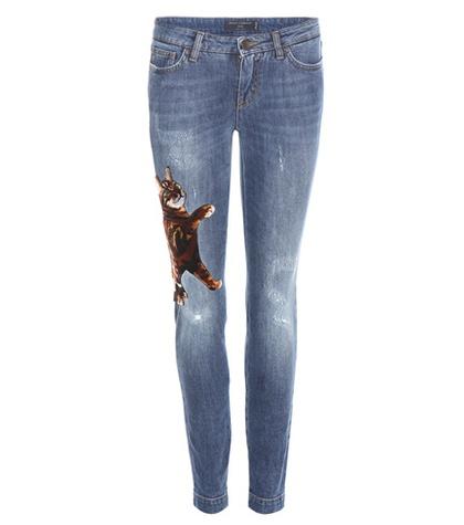 Dolce & Gabbana Velvet-trimmed Jeans