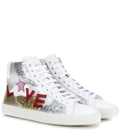 Saint Laurent Sl/06 Love Leather Sneakers