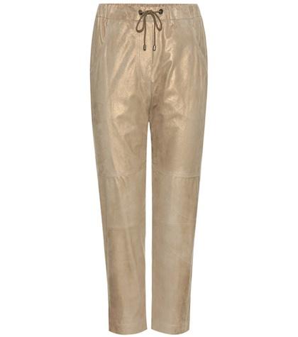Brunello Cucinelli Metallic Suede Trousers